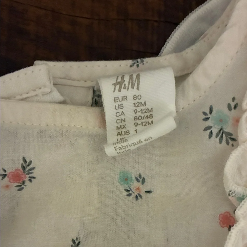 H&M Cream Floral Diaper Cover